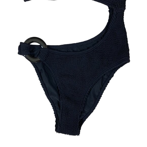 Strawberry Milk Mob Black One Shoulder Cutout Swimsuit XS Textured Ring Detail - Picture 3 of 7